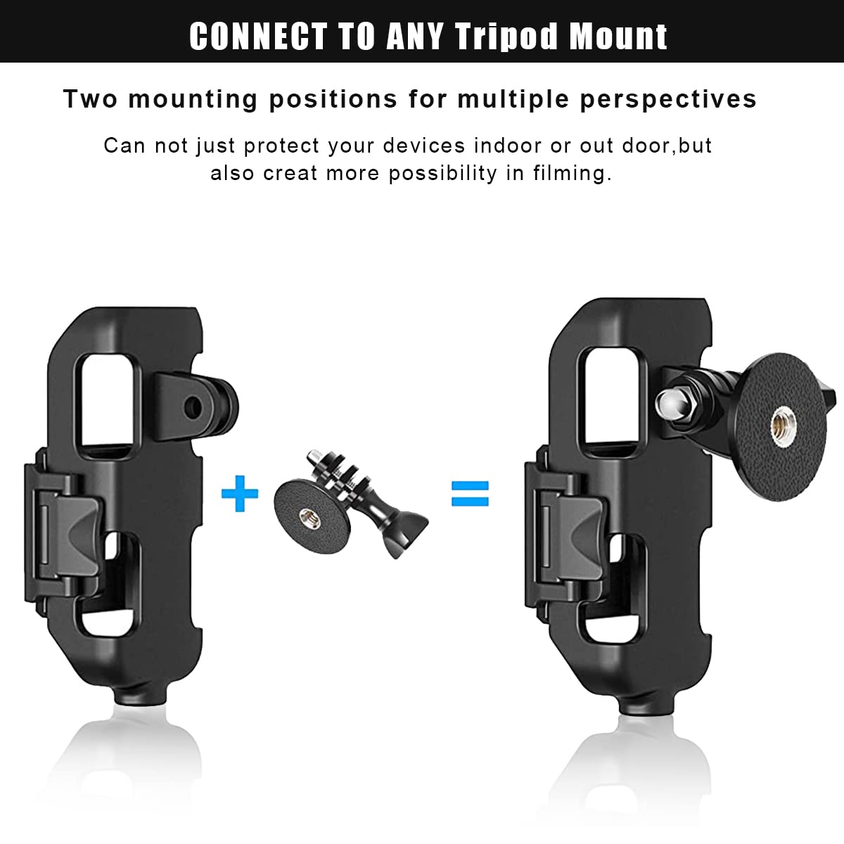 ZORBES® DJI Osmo Pocket Accessories Anti-Scratch Cover Mount Stand Bracket for DJI Osmo Pocket for DJI Pocket 2,Action Camera Mount Bracket - Black