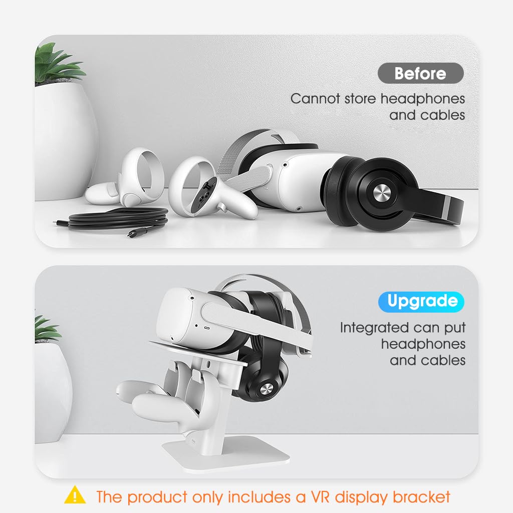 ZORBES® VR Display Stand for Meta Quest 2, VR Glasses Storage Stand Non-Slip Desktop Holder for VR Headset & Controller Stand Display Holder Mount Station for Meta Quest 2 VR OrganizerRack Accessories