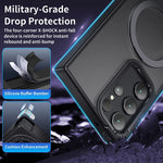 ZORBES® Leather Phone Case For Samsung S23 Ultra With Kickstand Ring,Samsung S23 Ultra Back Cover (6.8''),Magnetic Samsung S23 Ultra Case Cover Compatible With Magsafe Support Wireless Charging