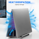 Verilux® Laptop Holder for Desk with Silicone to Protect Notebook Sizes Adjustable Vertical Laptop Stand Holder Slots Laptop Dock for iPad MacBook Stand 13 Inch Phone Stand Organizer