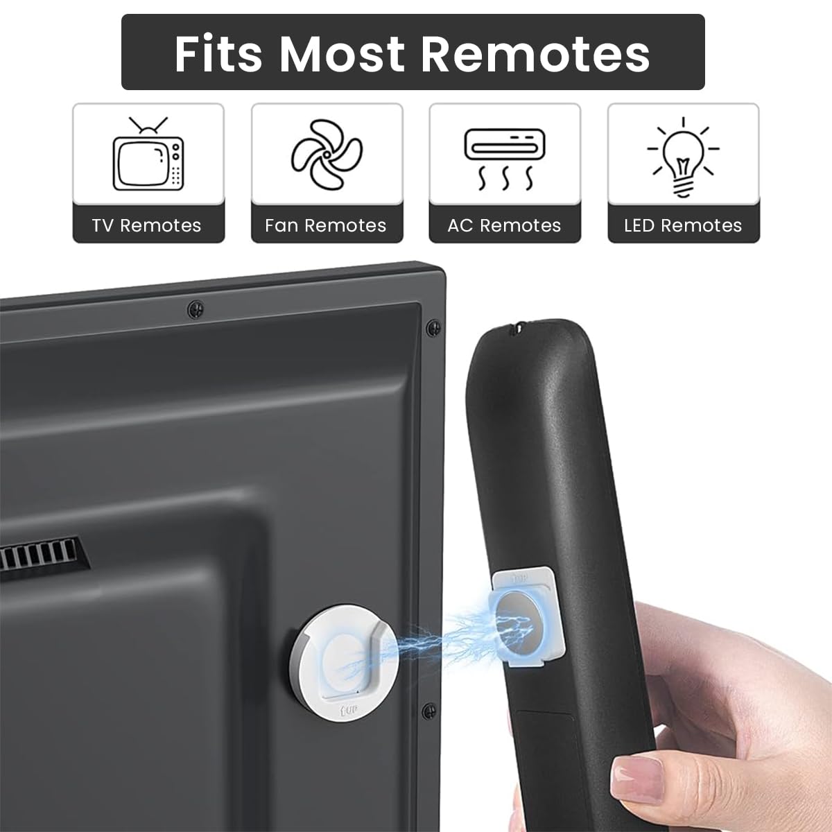 Verilux Magnetic Remote Control Holder for Wall Organization with Dual Lock Design | 4Pcs Self Adhesive ABS Mount