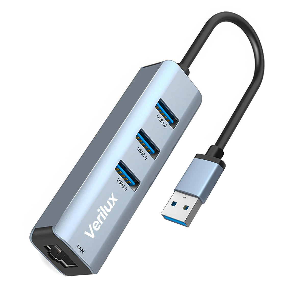 Verilux® 4 in 1 USB to Ethernet Adapter, USB 3.0,RJ45 to USB C Thunderbolt 3/Type-C Gigabit Ethernet LAN Network Adapter, Compatible