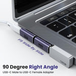 Verilux USB C Adapter for Laptops and Phones with 100W PD 40Gbps Speed | 90° L‑Shape