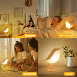 Verilux Desk Lamp for Home Decor with 1800mAh USB Rechargeable Battery | 3 Color LED Bird Aromatherapy Light