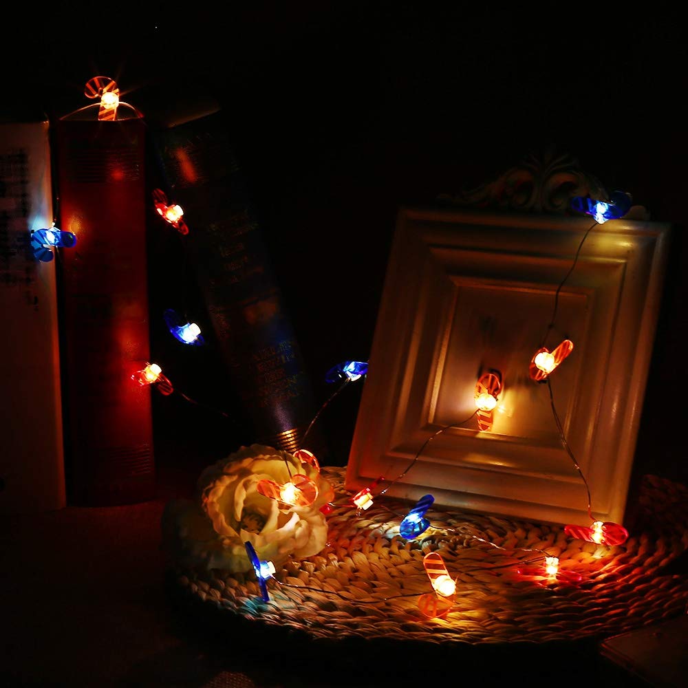 Verilux String Light for Christmas and Home Decoration with 2m 20 LEDs Copper Wire | Blue and Red