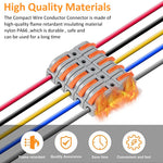 Serplex® 68Pcs Compact Wire Connector Kit SPL-1, 1-1 Inline Splicing Cable Connectors for 28-12 AWG, Reusable Flame-Retardant Electrical Terminals for DIY Wiring, Building Projects/Light Modifications