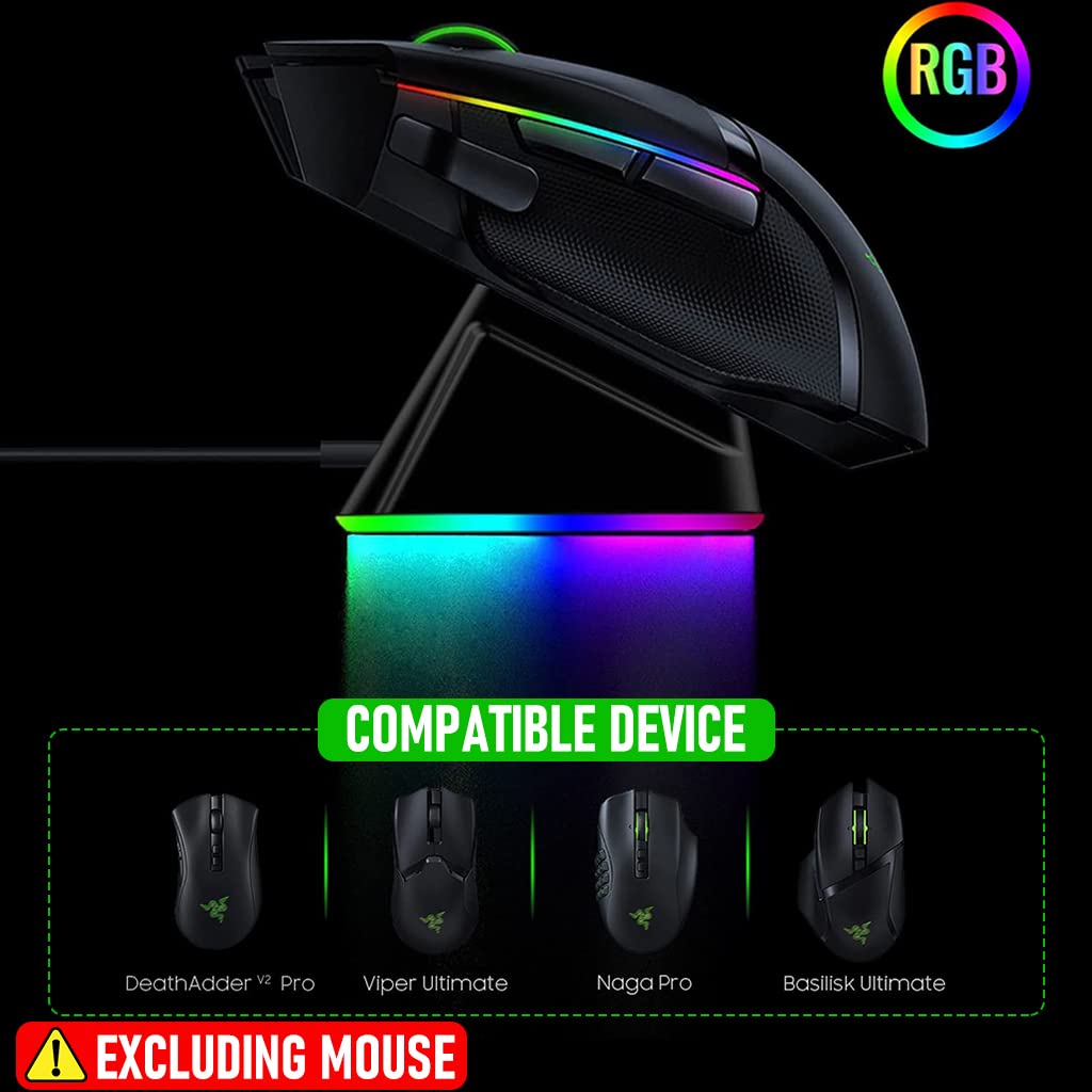 Verilux® Mouse Charging Dock for Razer Naga V2 HyperSpeed, Multi Protection Charging Dock Anti-Slip Base Mouse Charging Dock Compatible with DeathAdder V2 Pro, Naga Pro, Viper Ultimate