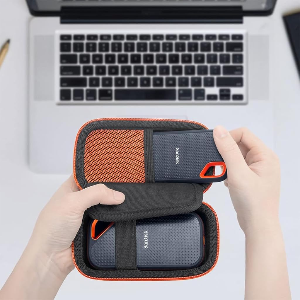 ZORBES® Carrying Case for SSD Storage Bag for SanDisk 500GB 1TB 2TB Shock-Proof Solid State Drive EVA Waterproof Accessories No Included 13.8 x 7.7 x 4.2cm 3 PCS