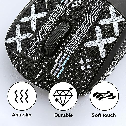 ZORBES® Mouse Grip Tape for G PRO X Superlight Anti-Slip Sweat Resistant Easy to Use Self-Adhesive Design Pre-Cut Professional Mice Upgrade Kit Black 2PCS
