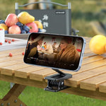 ZORBES® Magnetic Phone Holder 2 in 1 Alloy Magnetic Phone Holder with Clamp & Self Adhesive Backing Compatible with MagSafe Multi Purpose Folding Magnetic Phone Holder Car Phone Stand