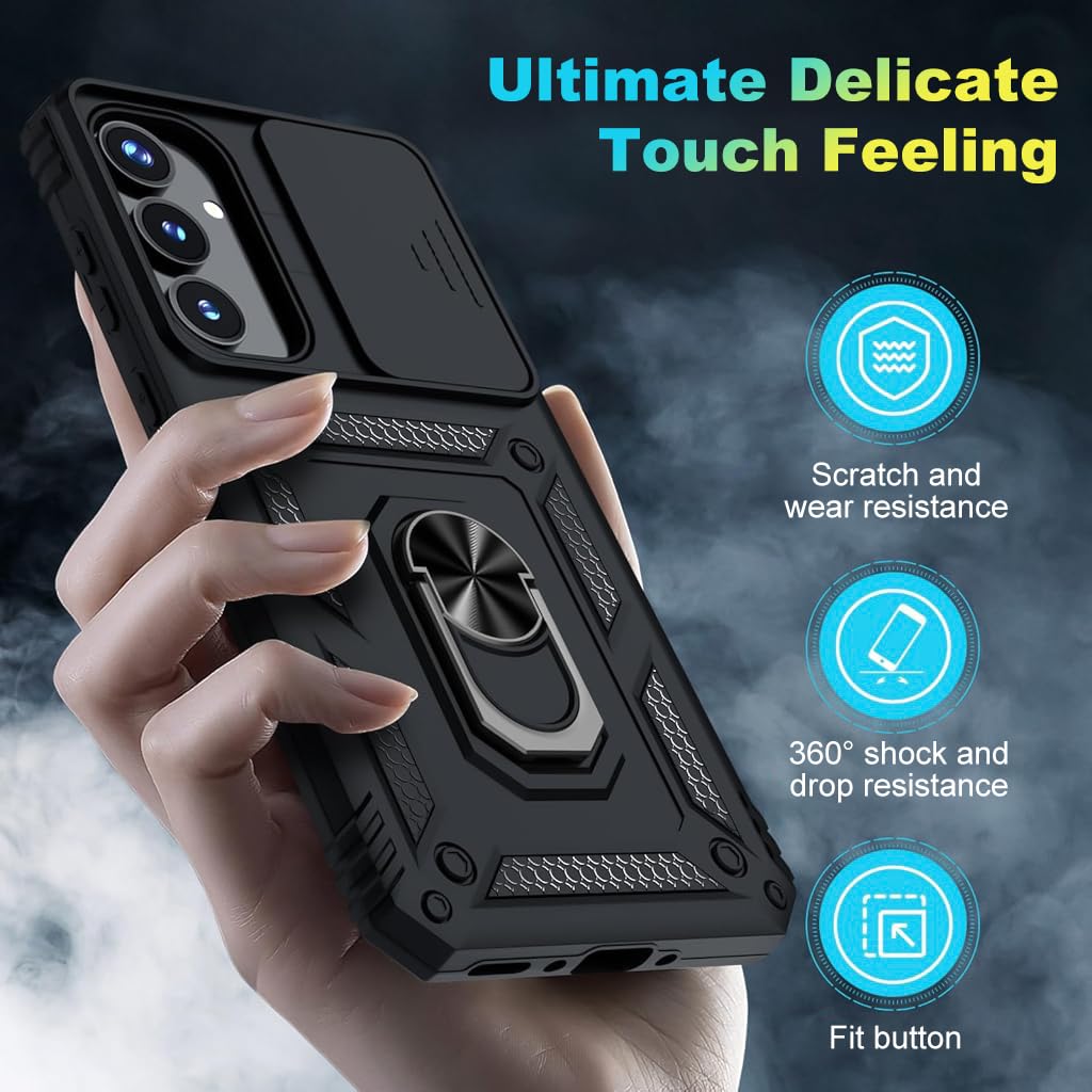 ZORBES® Phone Case for Samsung Galaxy A35 Sleek Magnetic Phone Case with Kickstand Ring Phone Holder Shockproof Phone Case for Samsung Galaxy A35