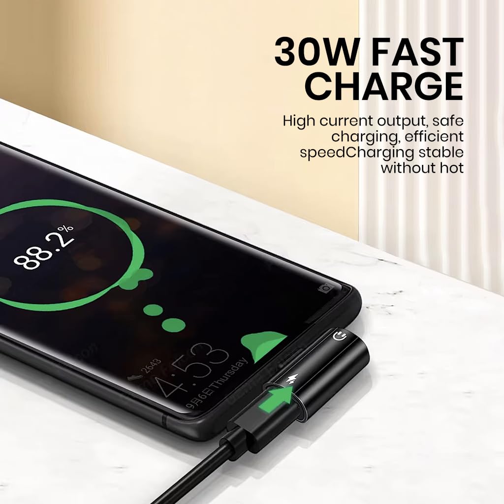 Verilux Type C to 3.5 mm Adapter with PD 60W Charging and T-Shape Design | Aluminum Housing