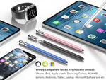 ZORBES® 2PCS 3 in 1 Stylus Pens for Touch Screens with 8Pcs Replacement Rubber Tips & 2 Disc Tips, High Sensitivity & Precision Capacitive Stylus Pencil for Apple iPad iPhone Tablets