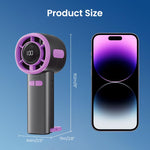 Verilux USB Handheld Fan for Travel and Hiking with 6.4x15.2cm Compact Design | Stepless Airflow & Digital Display