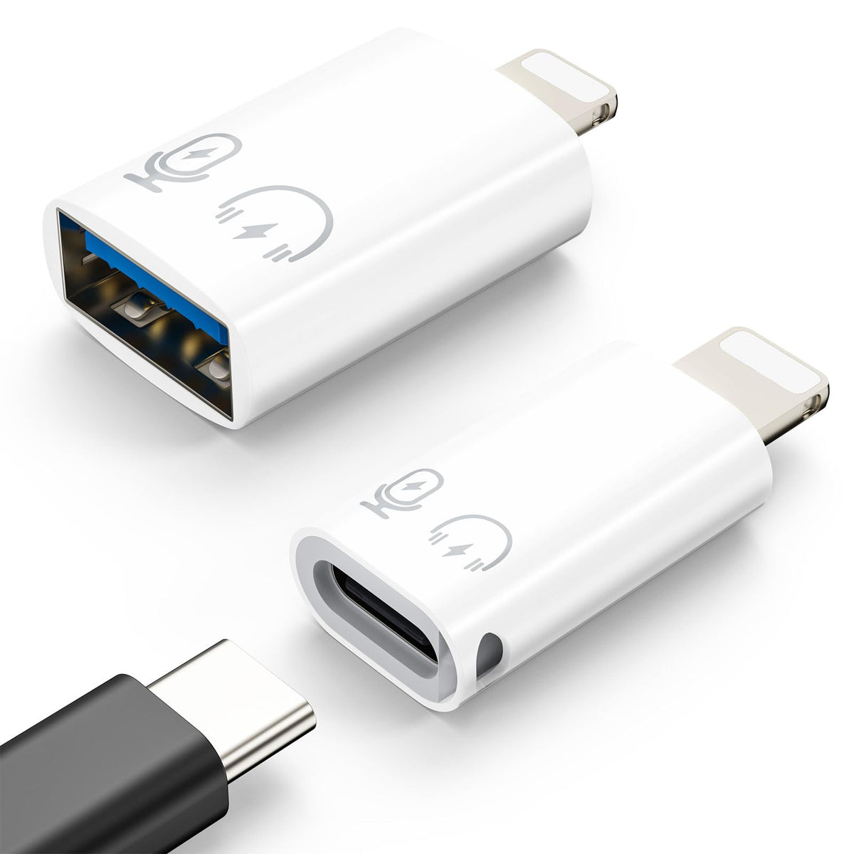 Verilux® USB C Female to Male Adapter, Male to USB-A Female OTG Adapter