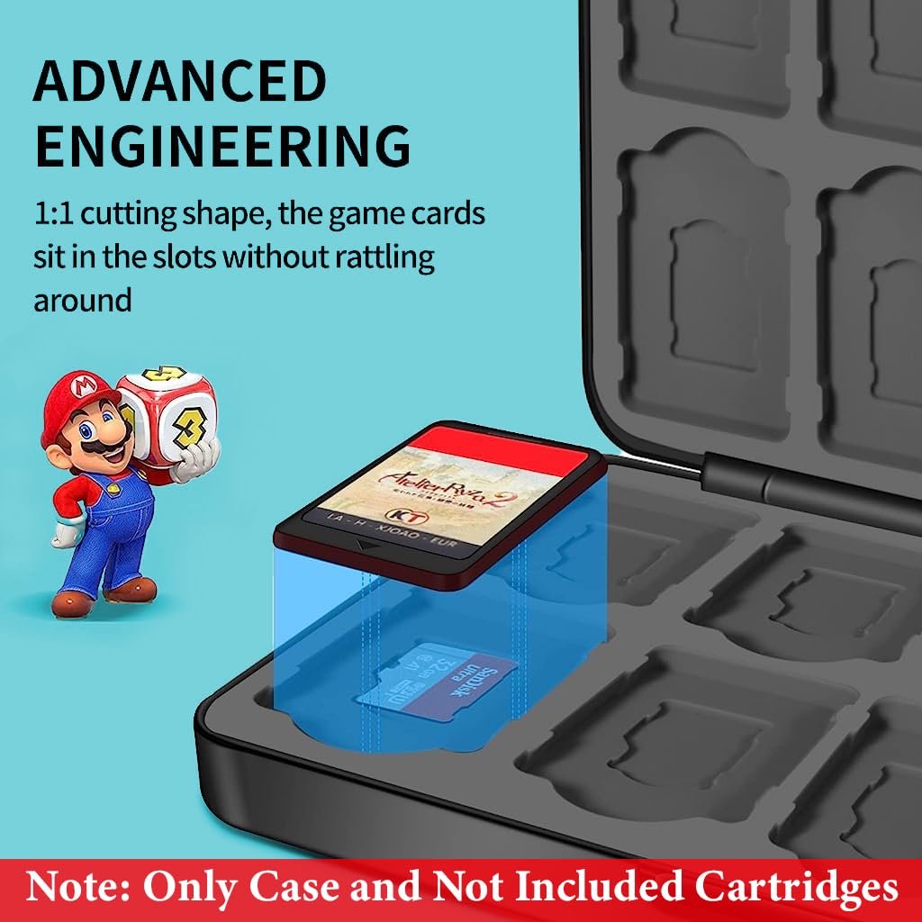 ZORBES® Switch Game Cassette Case for 24 Switch Game Cartridges Portable Cassette Holder for Switch Games, Hard Shell Game Cassette Organizer Case for Switch Games Cartridges (Cartridges Not Included)