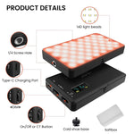 ZORBES® Rgb Lights For Photography, Camera Light, 360 Full Color Led Video Light, Cri95 Dimmable 2500K-9000K, 20 Light Effect Rechargeable Portable Light For Photography For Livestream Youtube Tiktok