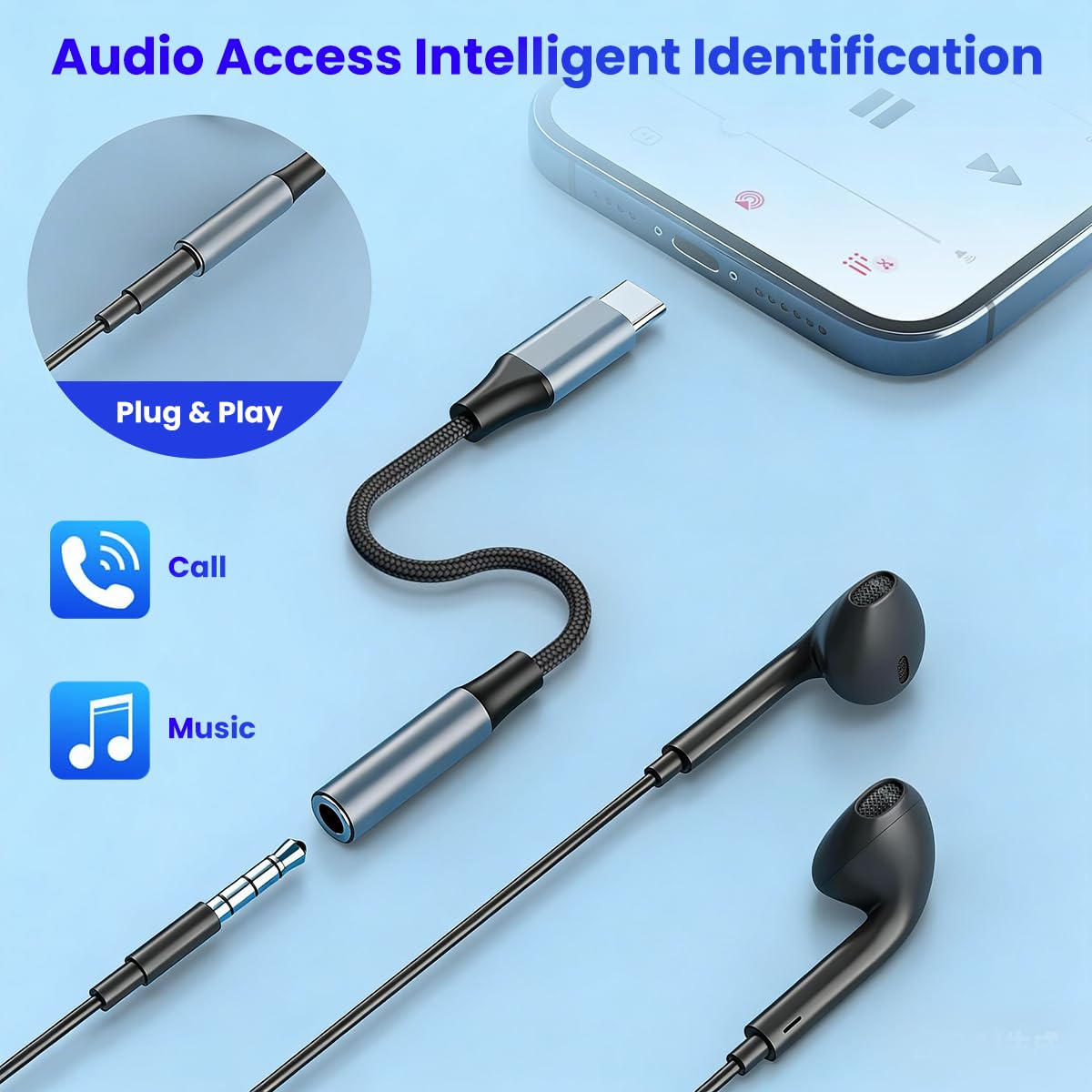 Verilux USB to 3.5mm Audio Adapter
