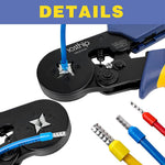 Serplex® Ferrule Crimping Tool Kit, Self-Adjusting Square Wire Crimper Plier for AWG23-7 with 1200pcs Assortment Ferrule Wire Copper Crimp Connector, Wire Connector Kit Wiring Cable Connector