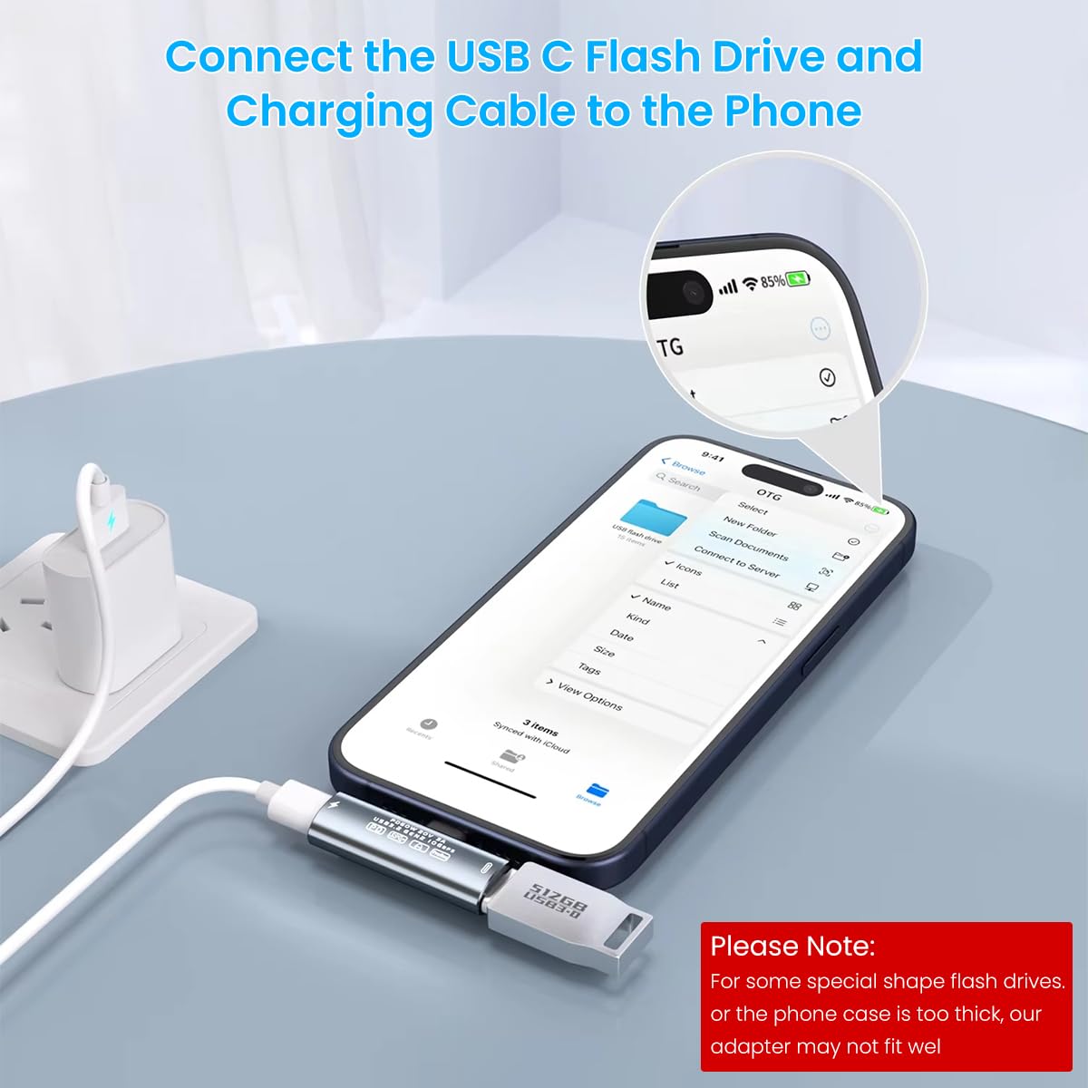 ZORBES® USB C Splitter, Dual USB C Headphone/Data and Charger Adapter, 3 in 1 USB C Audio Dongle USB C Data Adapter with PD 60W Charging for iPhone 16/16Pro/15/15Pro, Galaxy S24/S23/S22, Pixel 8/7