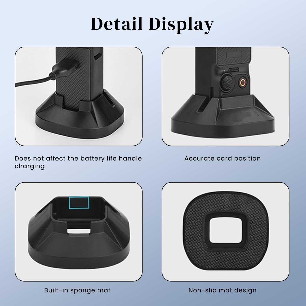 Verilux Stand Base for DJI OSMO Pocket 3 with Anti Slip Silicone Strip | ABS Desk Holder