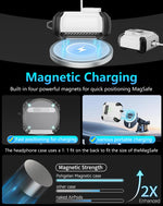 ZORBES® Compatible with AirPods 4th Generation Case Sleek White TPU Protective Case with Lock & Charging Port Flip Lid Design Fashion Earbud Charging Case Cover for AirPods 4th Gen, with Carabiner