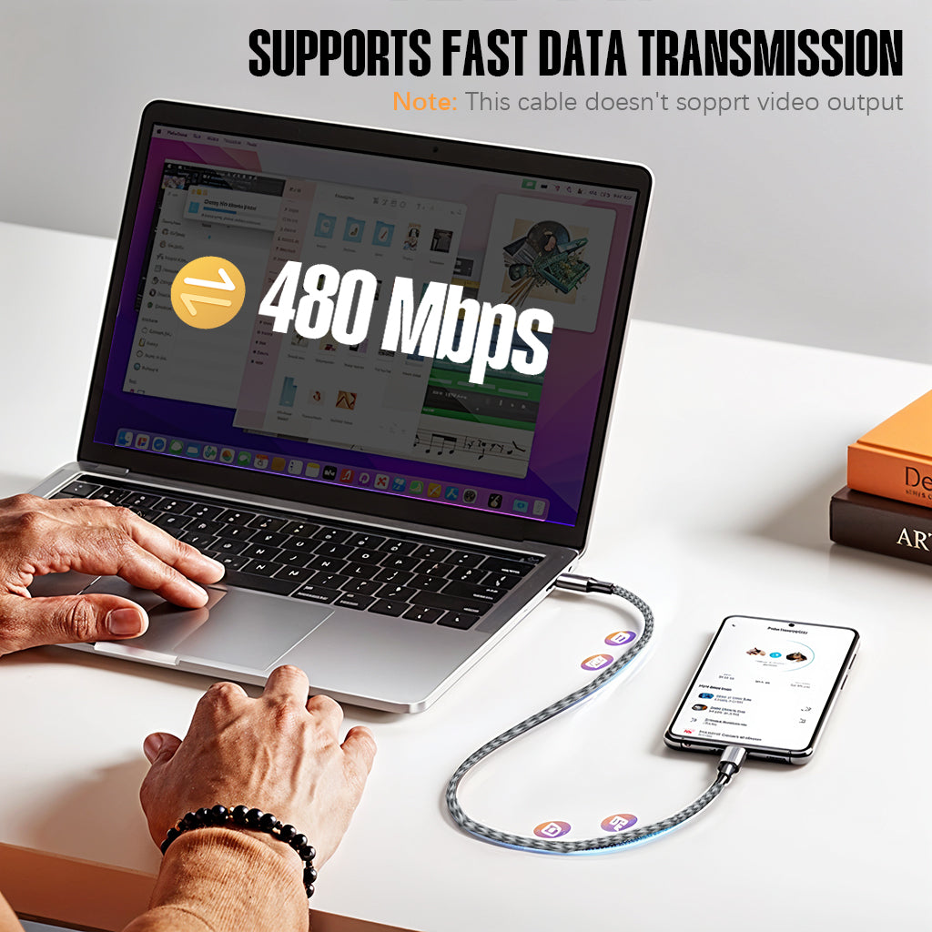 Verilux® 9.8ft Type C to Type C Cable PD 100W Fast Charging Cable Type C Cable Support 480Mbps Data Sync No Tangle Nylon Woven Cable Extra Long Type C Cable Universal for Phone, Tablet