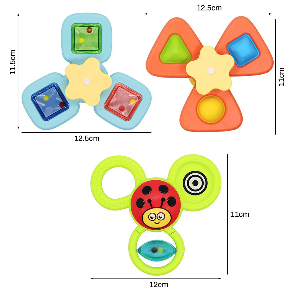 PATPAT® 3PCS Sensory Learning Toys for Toddlers Baby 6 Months+ Suction Cup Toy,Baby Bathtub Bath Toys, Birthday Gifts for Boys and Girls Baby Distraction Toys Gift Toy (Upgrade Edition)