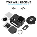 ZORBES® For GoPro Hero 4K Silicone Case Cover, Silicone Camera Shield & HD Tempered Glass Lens Screen Protectors for Gopro Hero 4K Camera ,Anti-scratch Silicone Case Covers Hero 4K Accessories Kit