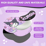 ZORBES® Mouse Pad, Ergonomic Mouse Pad with Comfortable Gel Wrist Rest Support and Lycra Cloth, Cute Cartoon Kuromi Print Office Non-Slip PU Base for Easy Typing Pain Relief, Durable&Washable, 22x24cm