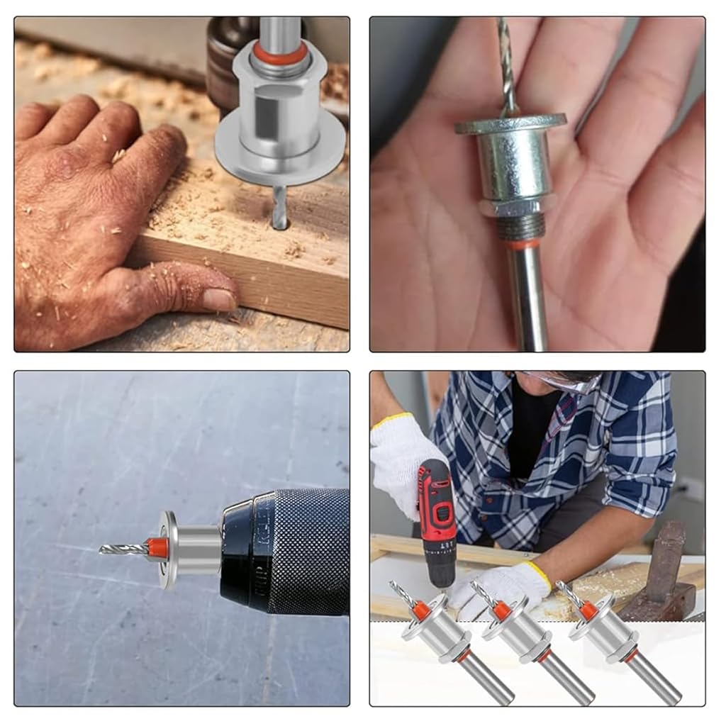 Serplex® 5Pcs Carbide Tipped 90° Countersink With Adjustable Low Friction Depth Stop Multifunctional Round Shank Bore Woodworking Drill Bit Taper Counterbore Wood Working Tools
