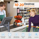 ZORBES® 2D Barcode Scanner, Symcode Omnidirectional Hands-Free Desktop Bar Code Scanner Support 1d 2D Qr Code, Automatic Sensing Barcode Machine for Supermarket Store Warehouse Factory