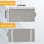 PU Leather Multi-Function Car Space Sun Visor Organizer Hanging(Grey)