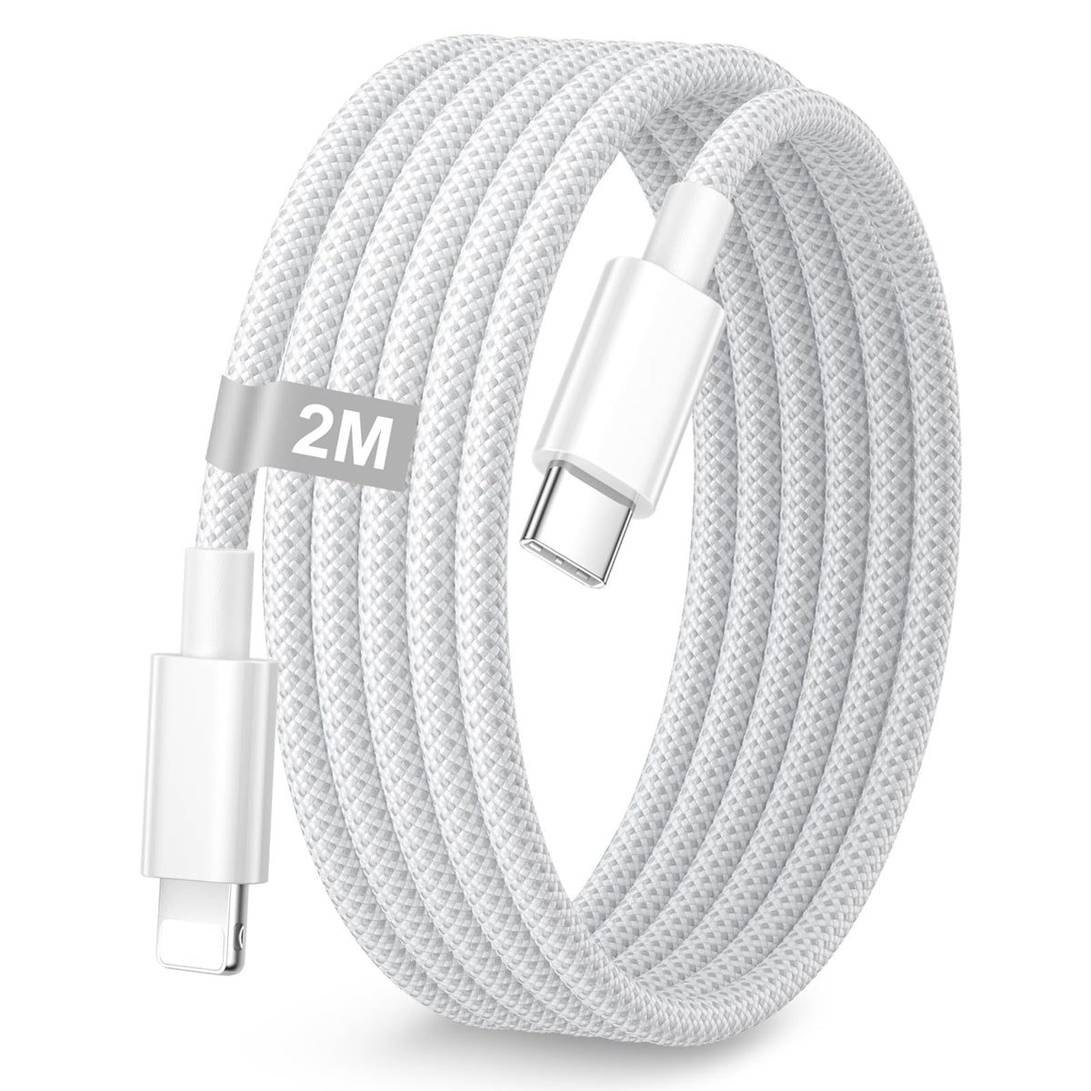 ZORBES® Verilux Cable de Carga PD 27W para iPhone, Cable de Carga Trenzado de Nailon de 6.6ft Lightning a USB C, Compatible con iPhone 14 y Modelos Anteriores