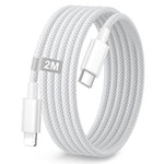 ZORBES® Verilux Cable de Carga PD 27W para iPhone, Cable de Carga Trenzado de Nailon de 6.6ft Lightning a USB C, Compatible con iPhone 14 y Modelos Anteriores