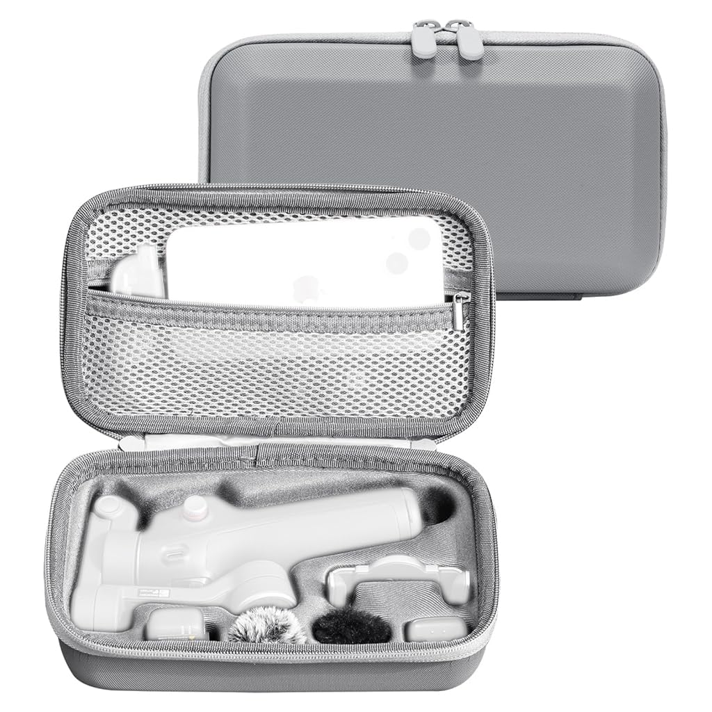 ZORBES® Carrying Case Compatible with DJI OSMO Mobile 7/7P, EVA Storage Bag Zipper Accessories Bag Anti-Scratch Protective Travel Case with 6 Custom-Molded Compartments & Mesh Pocket