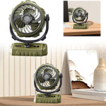 Verilux® 3 in 1 Table Fan with Night Light, 270°Automatic Oscillating Head and 300°Manual Flip, Desktop Fan with 100 Digital Speed Adjustable, with Clip and Power Bank for Home, Office, Camping