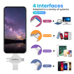 Verilux Flash Drive 128GB for iPhone and Android with 4 in 1 Type-C USB Design | Metal Keychain