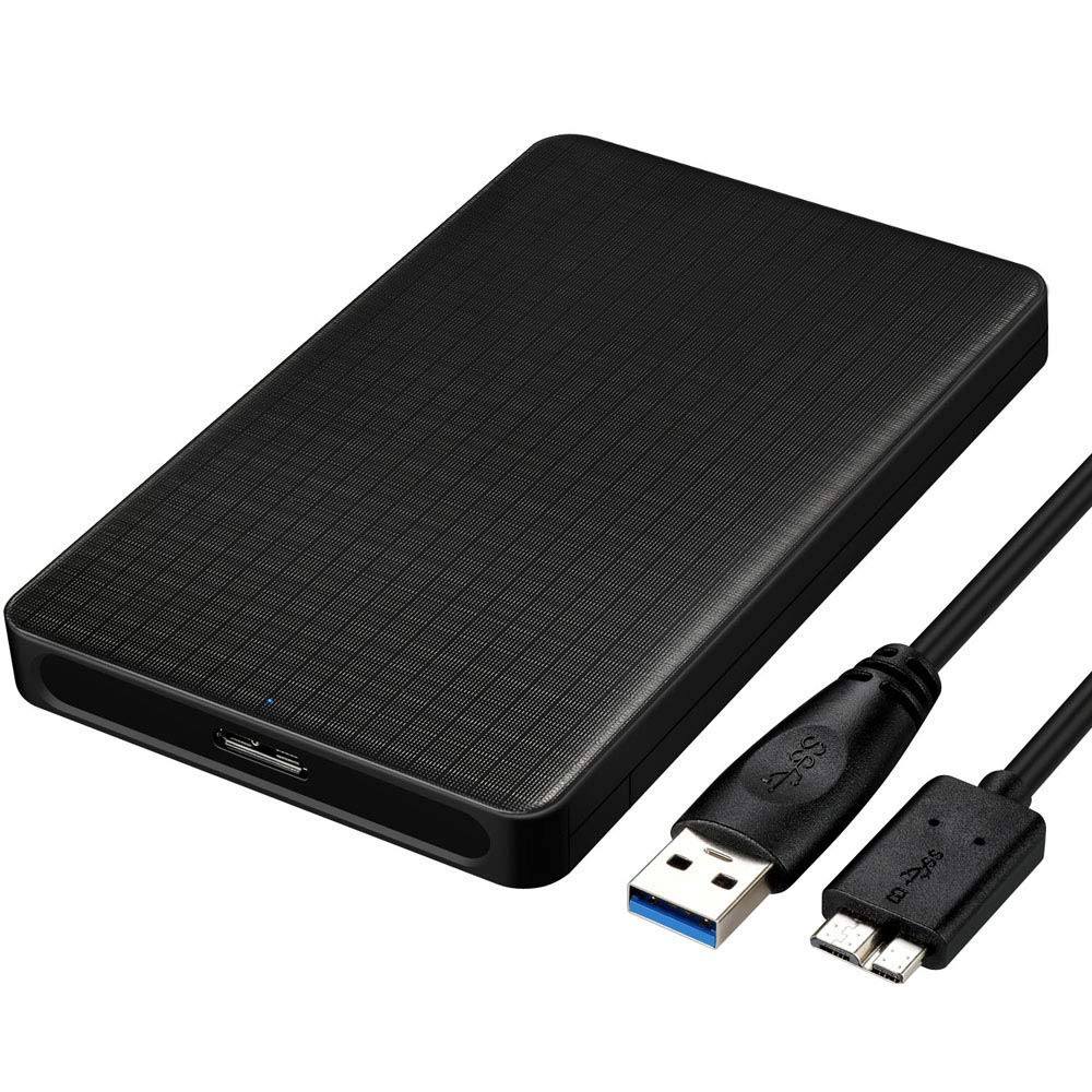 Verilux® External Hard Disk Case 2.5 inch, SSD HDD Casing with SSD to USB 3.0 Cable, Hard Disk Enclosure Support UASP SATA for 2.5 inch SATA I/II/III HDD SSD up to 4TB, Hard Disk Connector to Laptop