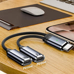 Verilux USB C to 3.5mm Audio Adapter with 60W PD Fast Charge and Smart DAC Chip | Aluminum Alloy