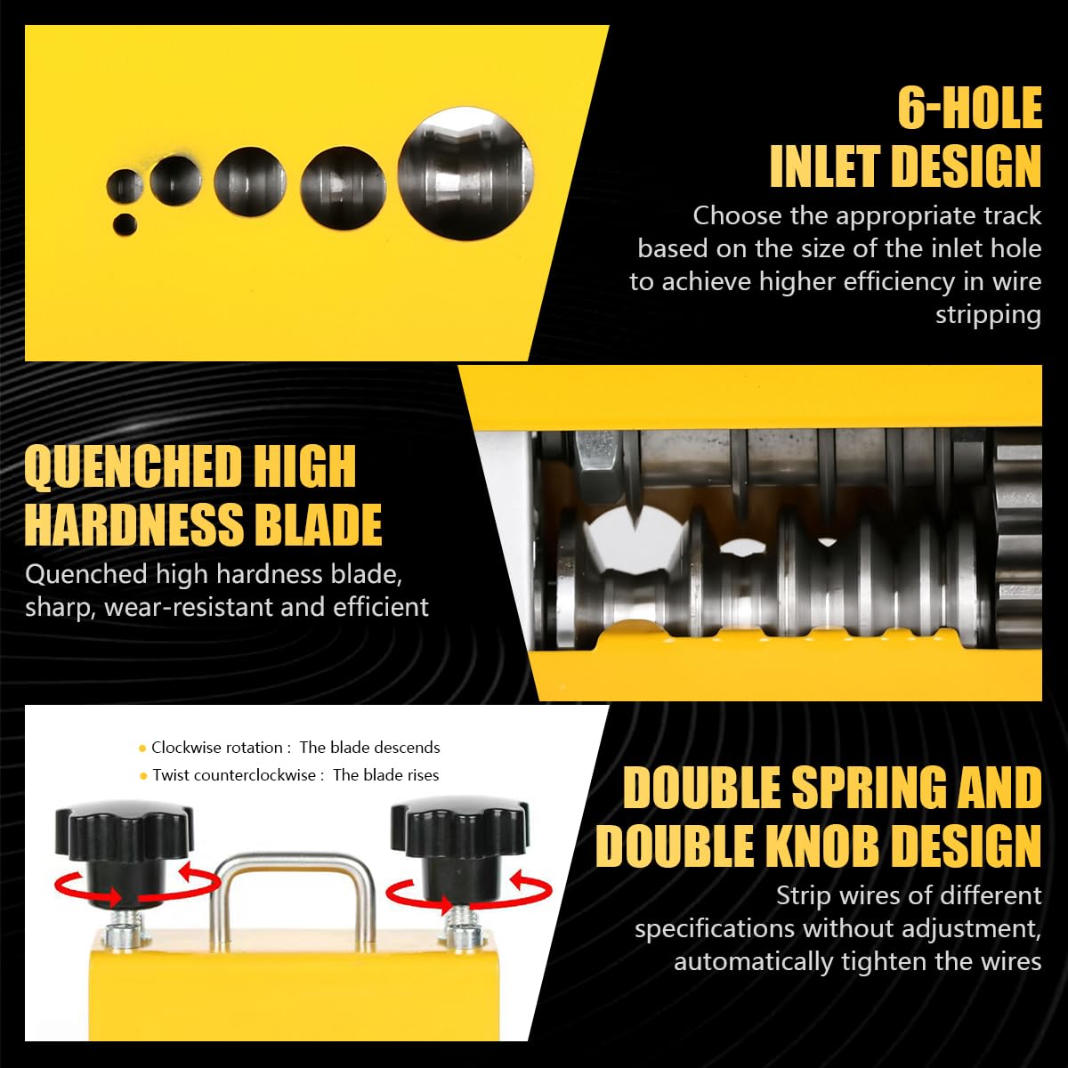 Serplex 6-in-1 Wire Stripping Tool with 5 Carbide Blades