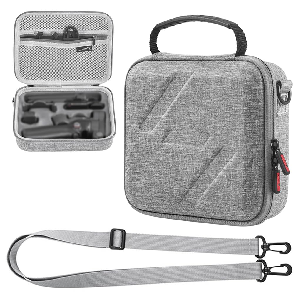 ZORBES® Compatible with DJI OM7/OM7 PRO, Travel Case Bag for Phone Handheld Gimbals & Stabilizers, Custom-mold Fit & Built in Mesh Pocket, Nylon Waterproof Hard Shell Organizer Bag with Shoulder Strap