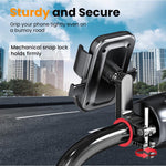 ZORBES® Riding Phone Mount Bike Phone Holder 360 ° Rotatable Bike Phone Mount Anti-Slip 6-Claw Retractable Phone Holder Screw-Fixed Handle Bar Mount Phone Holder for Most Phones