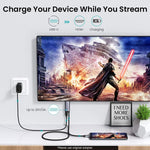 Verilux HDMI to Type C Cable 6 ft for MacBook Pro and iPad Pro with PD 60W Charging | Sleek Alloy Housing Design