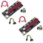 2 Pack Pi+ VER009S Gold PCI-E 6Pin 1X to 16X Powered Pcie Riser Adapter Card