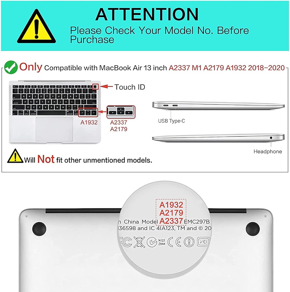 ZORBES® 13.3 inch Waterproof Protect Laptop Case for 2020/2019/2018 MacBook Air M1 A2337 A2179 A1932 MacBook Air