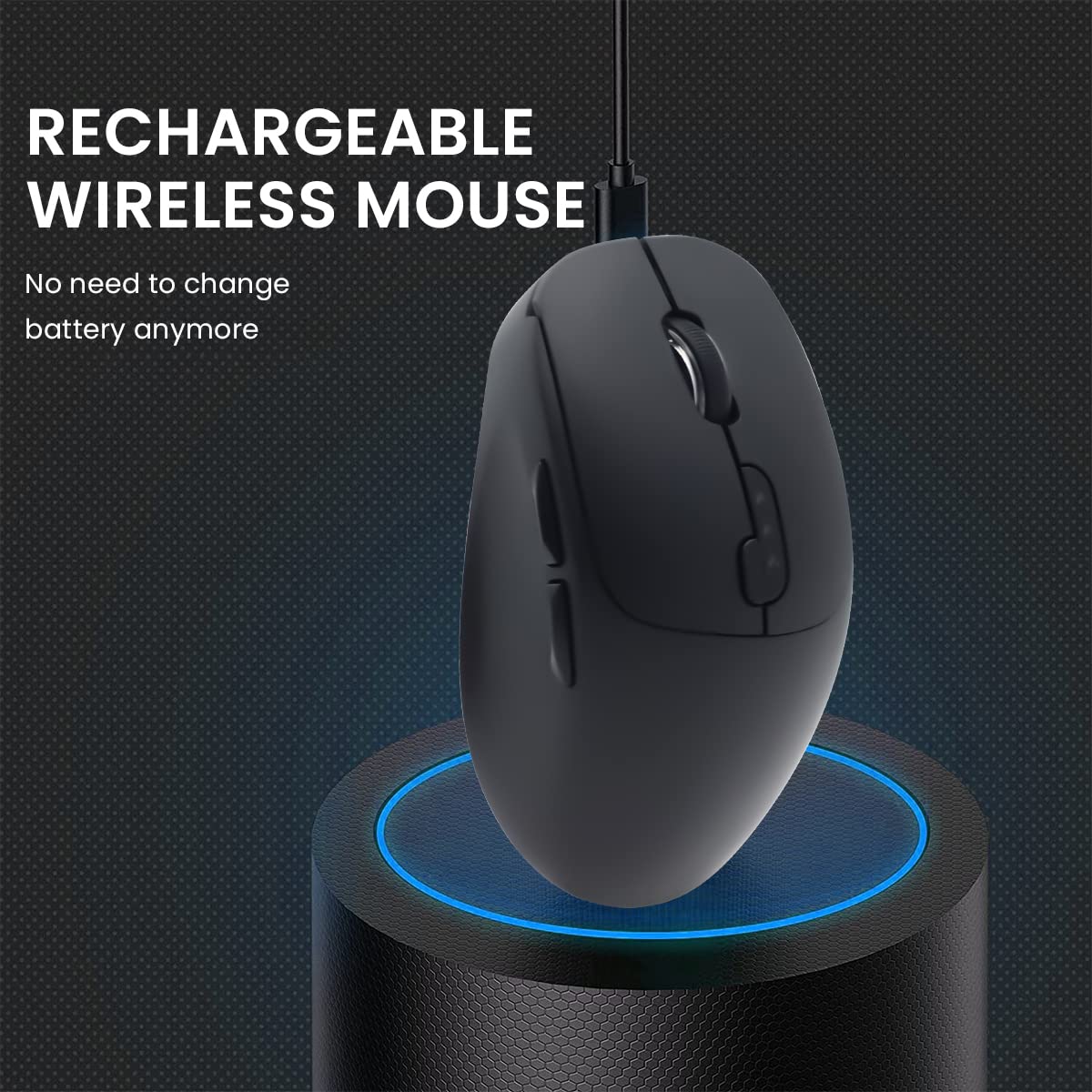 Verilux Bluetooth Wireless Mouse 700mAh [Upgraded: Battery Level Visible], Ergonomic Rechargeable 2.4G Optical PC Laptop Cordless Mice with Dua-Mode:BT 5.0+2.4Ghz