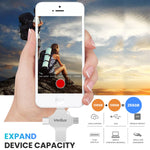 Verilux Pendrive 128GB for iPhone and Android with 4 in 1 USB Ports and Metal Keychain Design