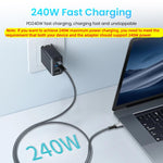 Verilux Type C to Type C Cable for Fast Charging with 240W Power and 40Gbps Transfer | 8K Display and Nylon Braided 4.9ft Design