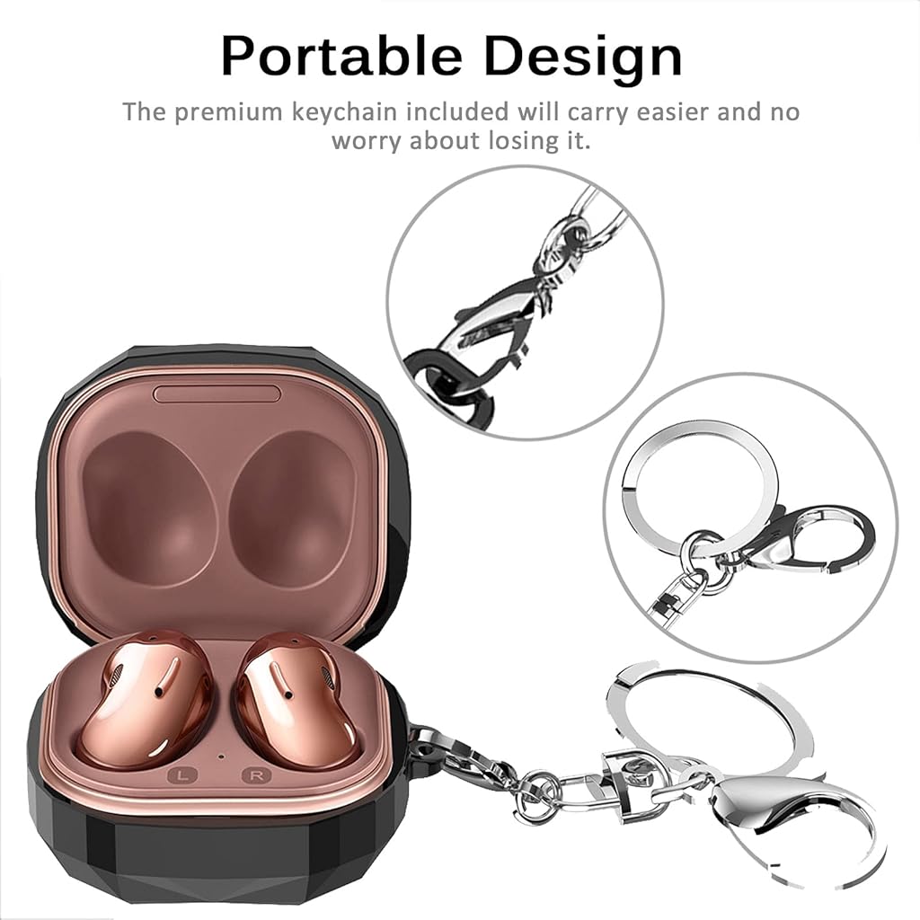 ZORBES® Fashion Hard Protective Cover for Samsung Galaxy Buds Pro(2021),Galaxy Buds 2,Galaxy Buds Live (2020),Shockproof for Geometric Diamond Cut Design (Without Earphone, Seperate Pieces Design)